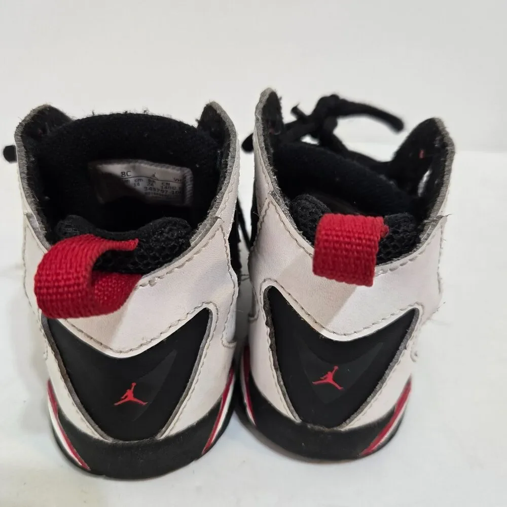 Nike Air Jordan True Flight Toddler Sz 8C/25 White black Athletic Shoes Sneakers